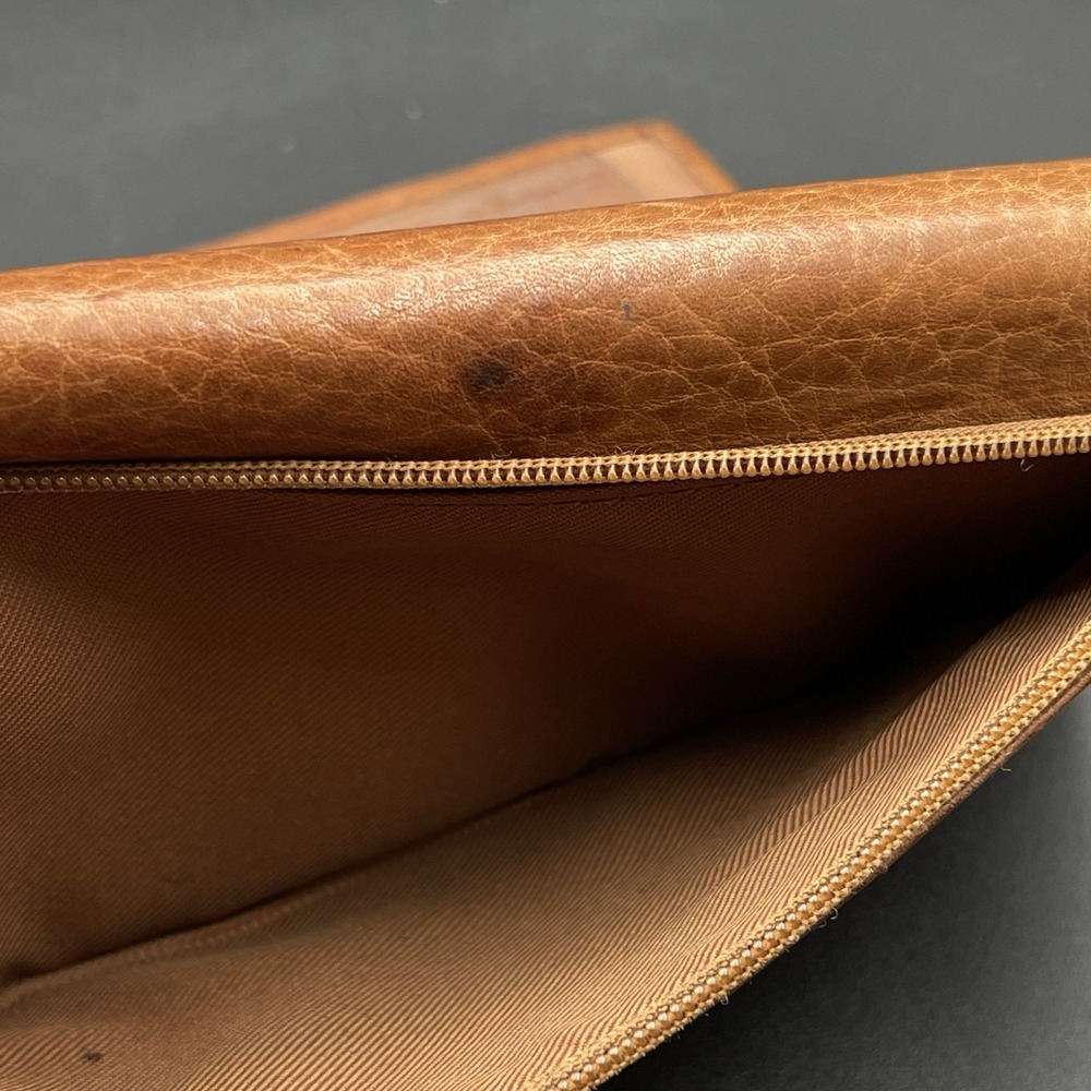 Vintage Fossil Brown Leather Clutch Wallet Checkbook Organizer Snap Closure - Picture 8 of 12